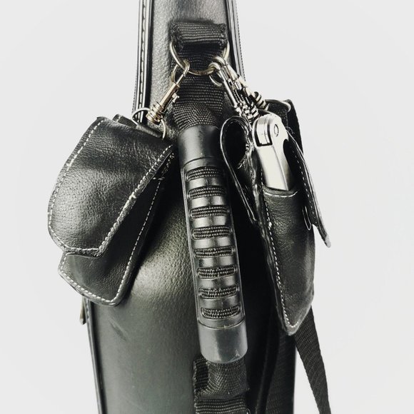 Caddy O Genuine Leather Wine Carrying Tote Case With Chiller / Zip Black Leather - Picture 3 of 10